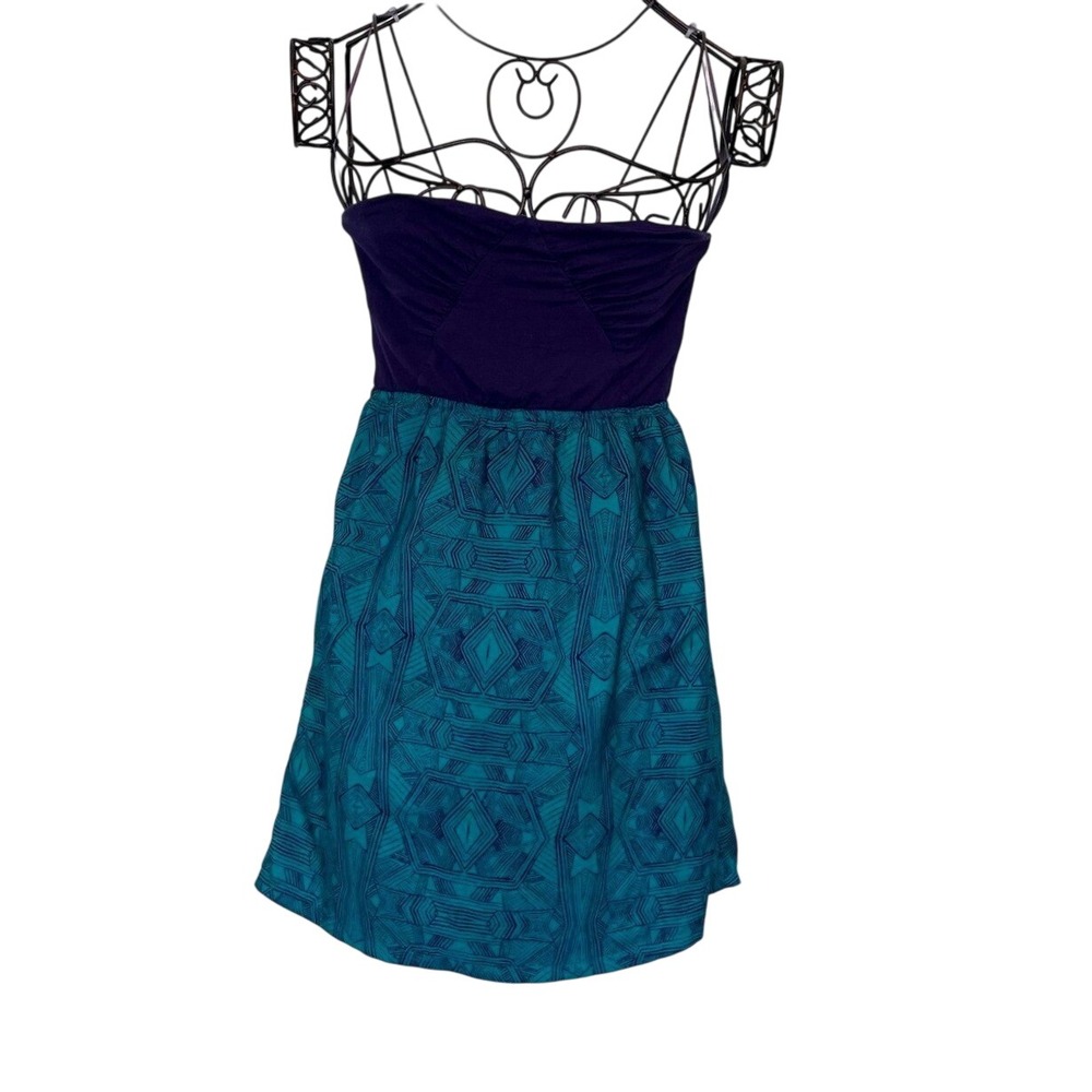 Roxy Teal Strapless Mini Dress Y2k Indie Sleaze Beach Whimsygoth Savage Medium